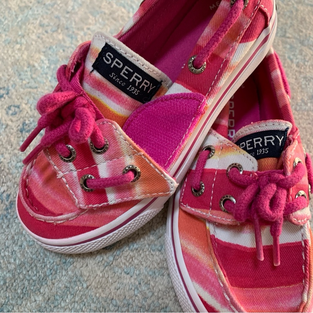 Sperry Kids Vibrant Pink and Orange Bahama Jr Shoes